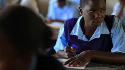 Wall Mural - Test taking in a school in Kenya.