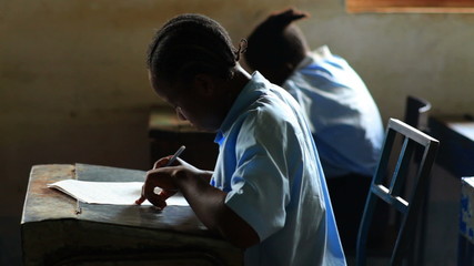 Wall Mural - Testing in a classroom in Africa.