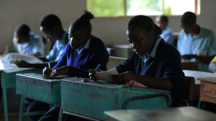 Wall Mural - Students test taking in Kenya.