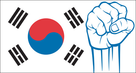 Wall Mural - south korea fist