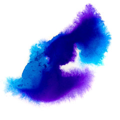 Poster - blue purple macro spot blotch texture isolated on a white backgr