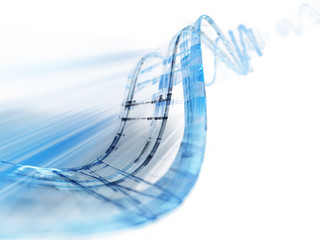 Poster - Abstract blue background composition on white
