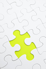 Wall Mural - Jigsaw puzzle with green piece missed