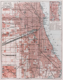 Fototapeta Mapy - Vintage map of Chicago at the beginning of 20th century