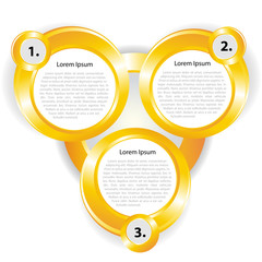 Aufkleber - Triple gold vector background banner