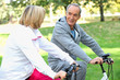 Senior couple on a bike ride