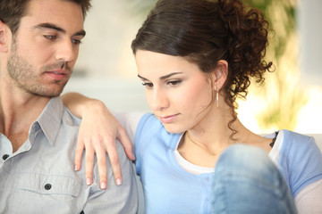 Concerned young couple