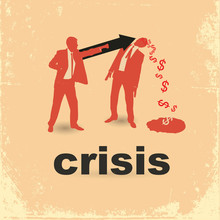 The Concept Of The Financial Crisis. Duel Of Two Businessmen.