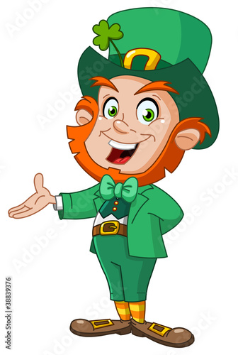Naklejka na drzwi Leprechaun presenting