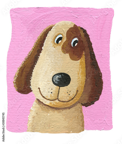 Fototapeta dla dzieci Cute dog on the pink background