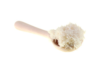 Sticker - cooked rice on a wooden spoon