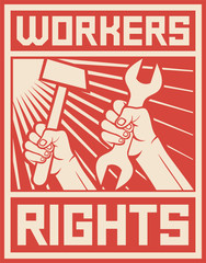 Canvas Print - workers rights poster