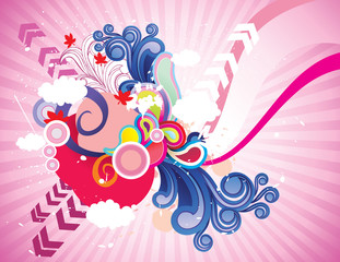Wall Mural - ilustracion floral en vector
