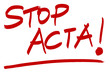 ANTI ACTA Demonstration Handschrift Schild ROT