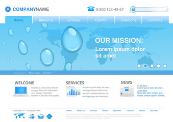 Wall Mural - website template: healthlife, ecology, water etc.