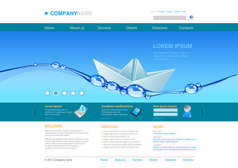 Wall Mural - website template: business solutions