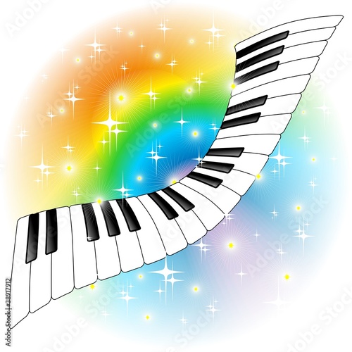 Vettoriale Stock Tastiera Pianoforte Arcobaleno-Rainbow Keyboard ... Rainbow Piano Backgrounds