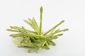 Wall Mural - Asparagus sprouts isolated on white background