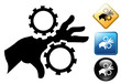 © teracreonte - Hand hazard pictogram and signs