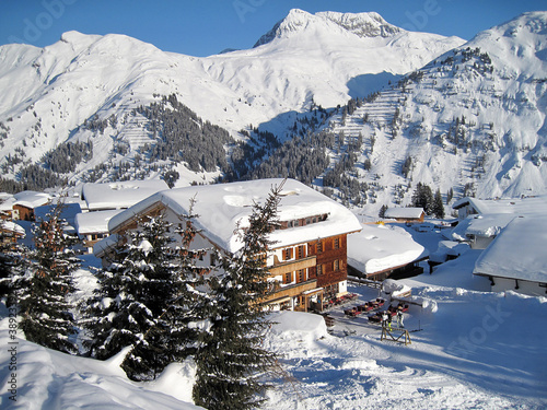 Nowoczesny obraz na płótnie Blick auf Oberlech