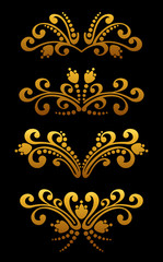 Wall Mural - Vintage golden flowers