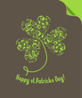 Happy st. Patricks Day background with decorative trefoil