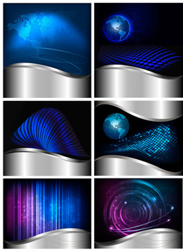 Big set of abstract technology backgrounds.