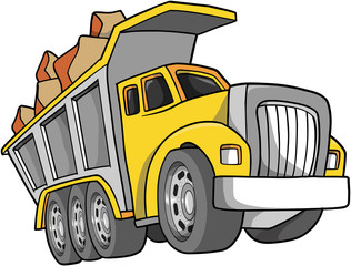 Wall Mural - Vector Illustration of a Dump Truck