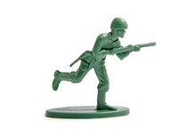 Green Toy Soldiers On White Background