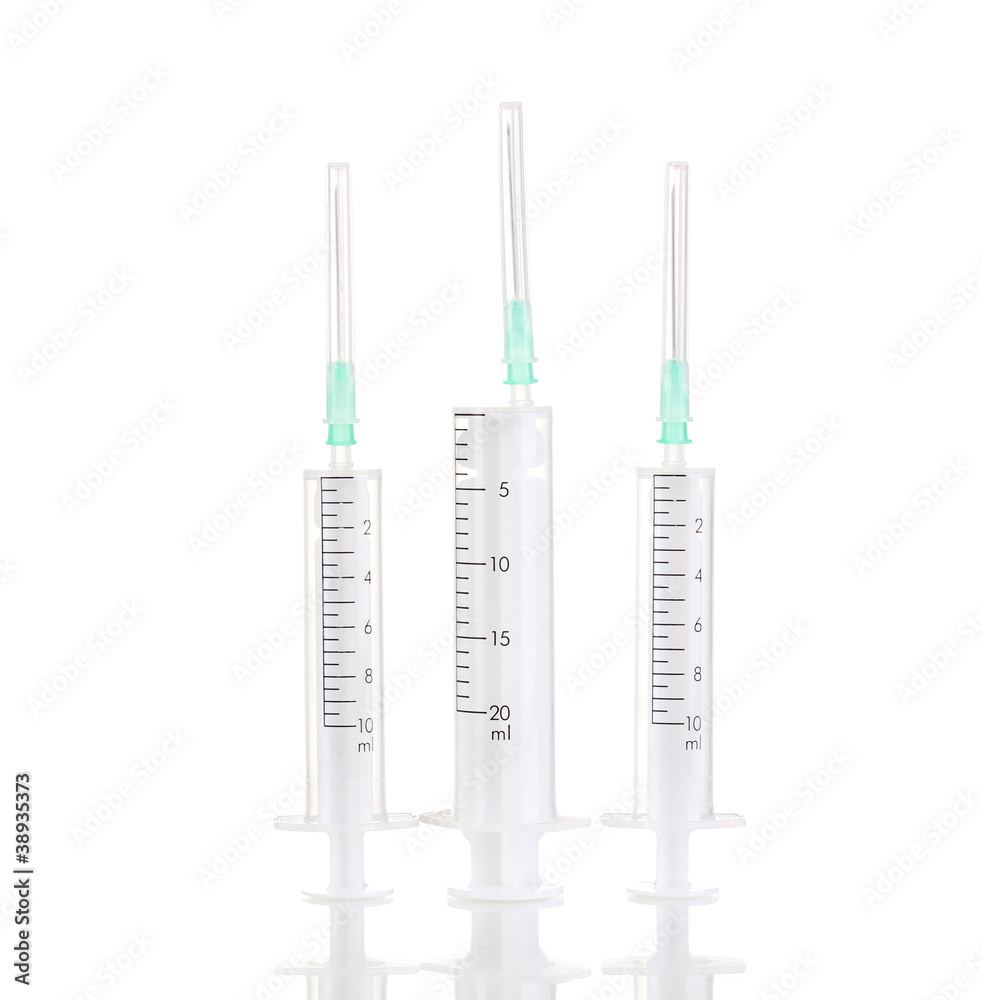 Syringes isolated on white