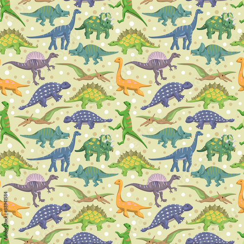 Naklejka na kafelki seamless dinosaur pattern