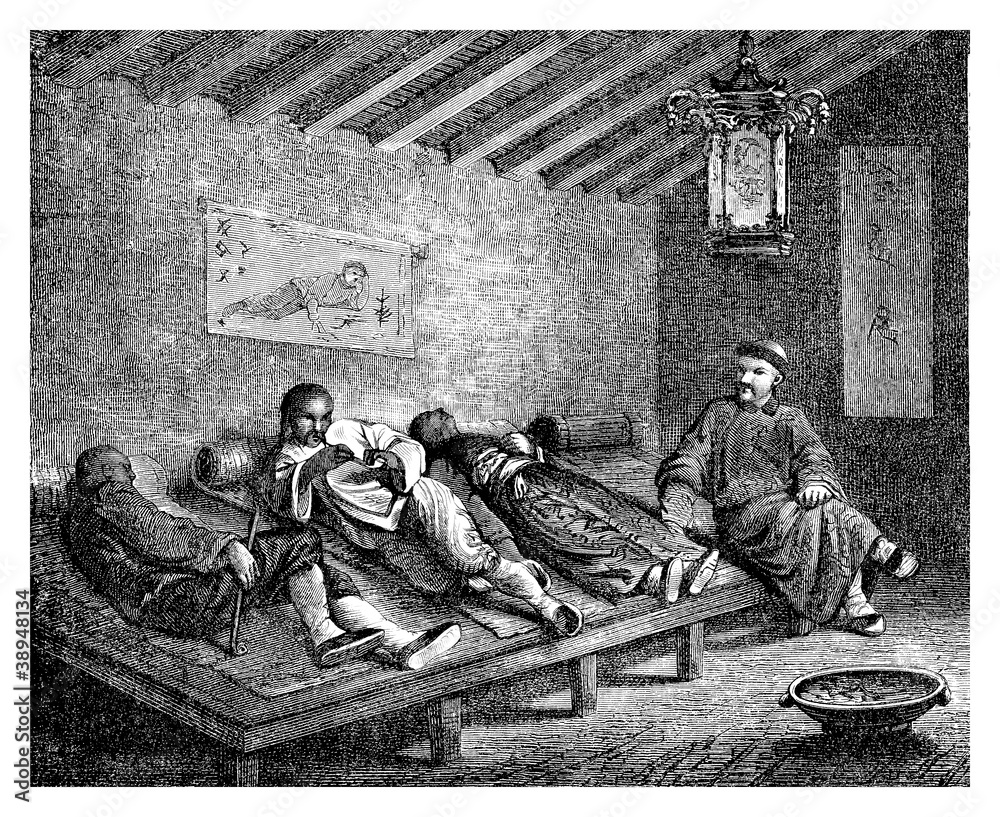 Fotografie, Obraz Opium Smokers - Asia
