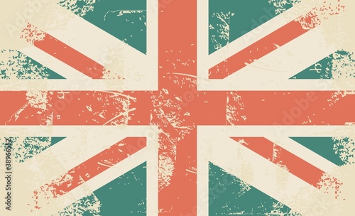 Naklejka - mata magnetyczna na lodówkę grungy UK flag
