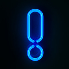 Canvas Print - Neon Sign Exclamation Mark