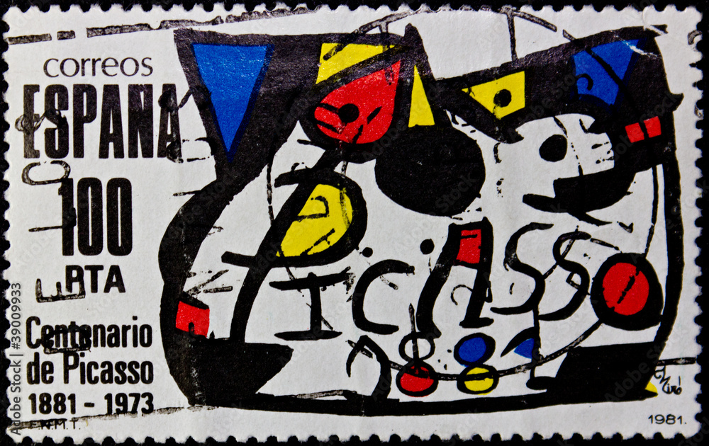 Stamp Spain - obrazy, fototapety, plakaty 