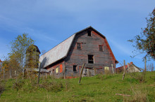 Barn And Wooden Silo Virginia