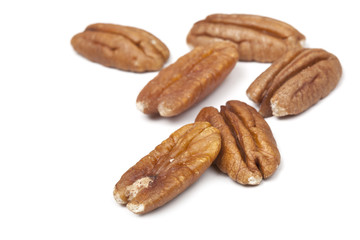 Wall Mural - Pecans Over White