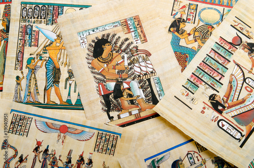 Fototapeta na wymiar Egyptian history concept with papyrus