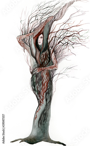 Naklejka dekoracyjna woman tree (series C)