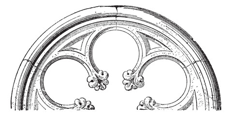 Wall Mural - cusp (architecture), vintage engraving.