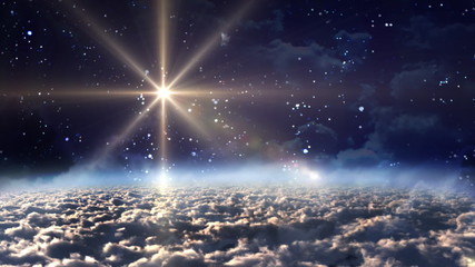 Wall Mural - space night blue star