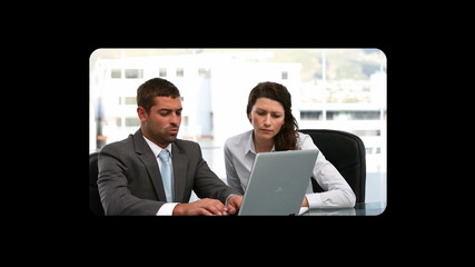 Poster - Finger activating and scrolling through business videos