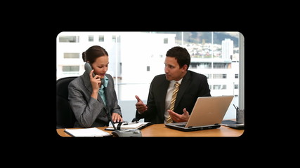 Poster - Finger scrolling vertically through business videos
