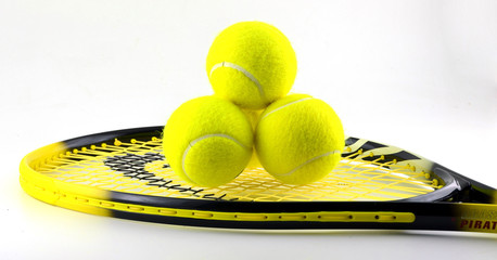 Tennis ball with racket