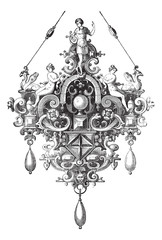 Sticker - Pendant of Benvenuto Cellini vintage engraving