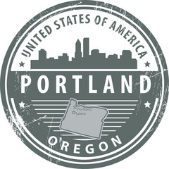 Wall Mural - Stamp with name of Oregon, Portland, vector i