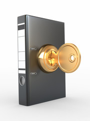 Poster - Information protection. Usb flash memory and key