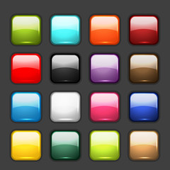 Poster - Set of glossy button icons for your design
