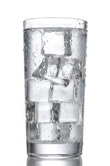 Sticker - glass of water with ice isolated on white