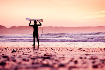 Wall Mural - female surfer